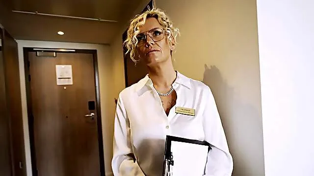 Curly mature cam fucked in her room and soaked in sperm