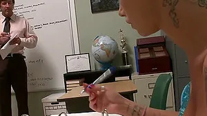 Horny Teacher Punishes Babe in college Uniform with Deep Throat Sex