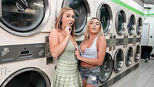 Pair of blonde sluts swap cock naked in anal threesome