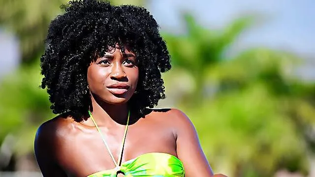 Curly ebony loudly begs for more trying sunny outdoor interracial sex