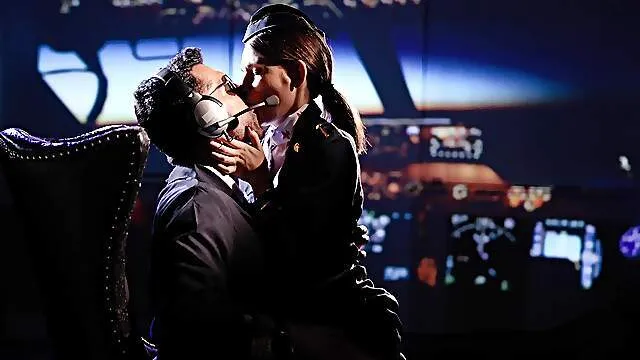 Sensual babes swap dick naked in elegant FFM