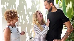 Blonde Venom Evil receives cum in mouth after having public sex
