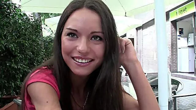 Aroused amateur with skinny lines fucked on cam like she's a whore