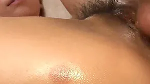 Sakura Kiryu, the hairy and crazy JAV star, gets a stimulating nail and a hardcore threesome - fantastic!