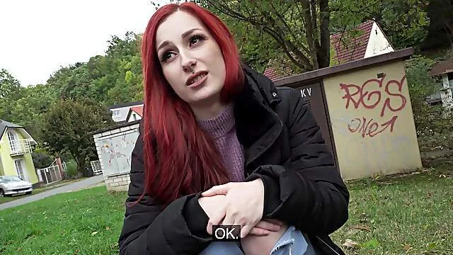 Redhead in her fresh 20s pushes cock in every hole for a complete cam shag