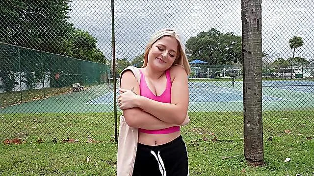 Adorable blonde with curvy ass enjoys first recorded bang bus shag