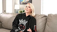 Rough interracial MMF threesome with blonde Kelsey Kane - HD