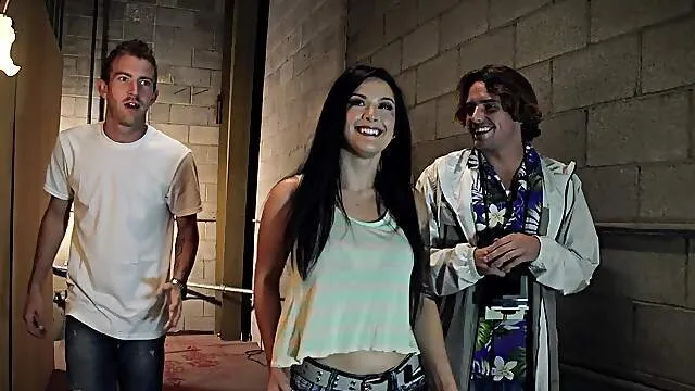 Aroused brunette moans with stepson's pecker gaping her soft cunt