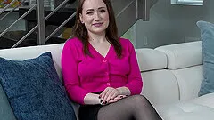 Hot MILF wearing nylon stockings talking about sex - Lizzie Love