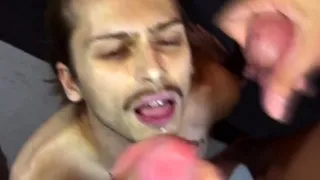 Skinny hippy sucking cock