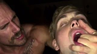 Hot gay stud throat fucks