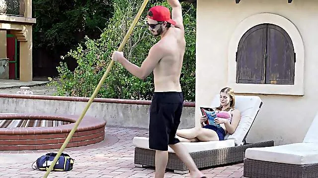 Aroused beauty goes very loud with the man pushing his dick to the limit