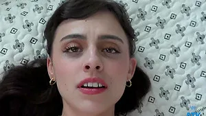 Homemade video of brunette Angel Windell giving a handjob