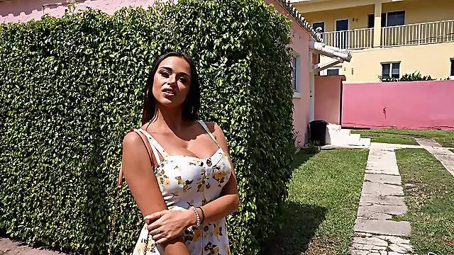 Sweet busty beauty rides young boy's white dick in excellent bang bus kinks