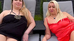 Outdoor lesbian threesome with Bimbo Barbi & Tina Valentina