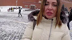 Homemade POV video of a Russian chick sucking her man's dick