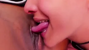 Sex cam video of a horny lesbo licking her girlfriend's pussy