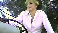 Retro video of a provocative blonde getting fucked in doggy