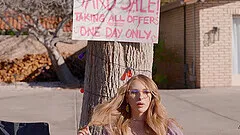 Kinky Angel Youngs loves teasing and gets gangbanged outdoors