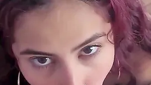 Homemade video in POV with a redhead chick sucking a dick