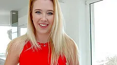 Blonde Samantha Rone moans during rough dicking from behind