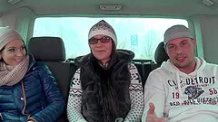 Sweet bella berneta opens legs to be fucked in the back of the car