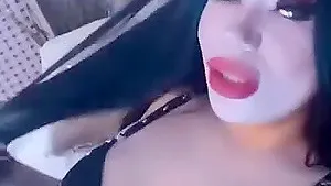 Homemade video of a solo brunette with big tits having fun