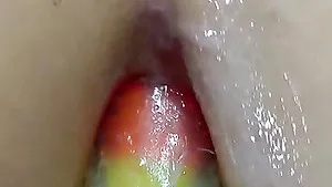 Close up homemade video of a solo chick pleasuring her twat