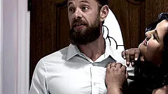 Cum on tits ending after hardcore fucking with skinny Anny Aurora