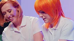 Rough threesome on the table with Shiri Allwood & Kenzie Anne