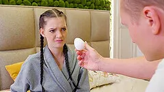 Guy puts his new masturbator toy aside and fucks teen babe till creampie