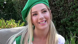 Naughty college chick sucking a big cock - Bella Elise Rose