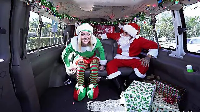 Christmas special in the bang bus for cute Maddie Winters