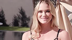 Blonde model Chloe Rose loves talking about porn making - backstage