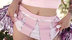 Interracial fucking with seductive white cheerleader Mia Moore