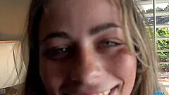 POV video of small tits Renee Rose giving a nice blowjob. HD