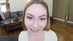 Homemade POV video of pretty Lina Lux giving a nice blowjob