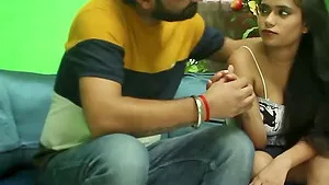 Homemade video of a brunette girlfriend being fucked on the sofa