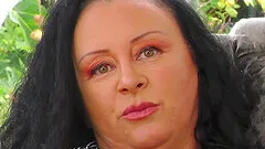 Curvy brunette babe Remi makes herself cum with a sex toy