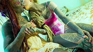 Hardcore tattoo couple femdom