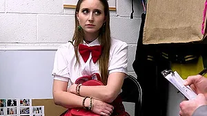 Brunette college chick gets fucked in the office - Laney Grey