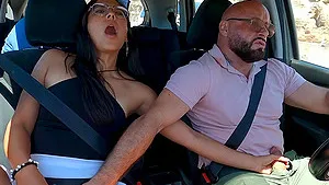 Krista Reyes enjoys while giving a nice blowjob in a car - HD