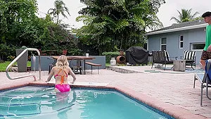 Rough dicking by the pool with a busty blonde - Gigi Dior