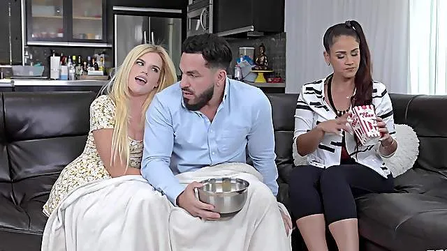 Sexual delight for a young blonde with her mom's boyfriend