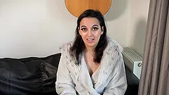 Solo brunette fingering her shaved love tube - Summer Foxy