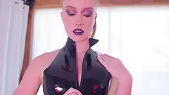 Seductive pornstar Scarlet Chase gets double penetrated with toys