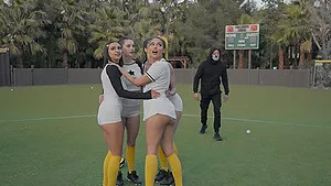 Outdoors video of hardcore group sex orgy during a game - Hime Marie