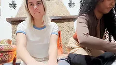 Homemade POV video of a FFM threesome with horny GF and her friend