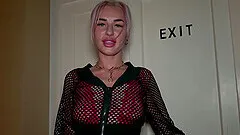 Hot ass stripper Coco de Wit drops her shorts to ride a hard dick