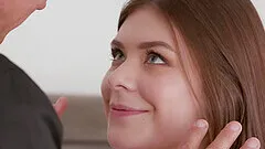 Bubble butt pale girl Winter Jade spreads legs to ride in cowgirl